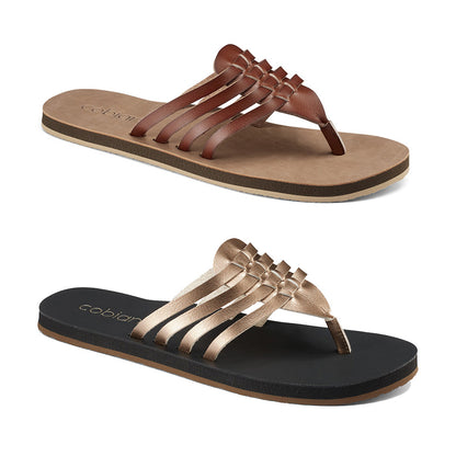 Cobian Belize Sandals for Women Chestnut and Gold