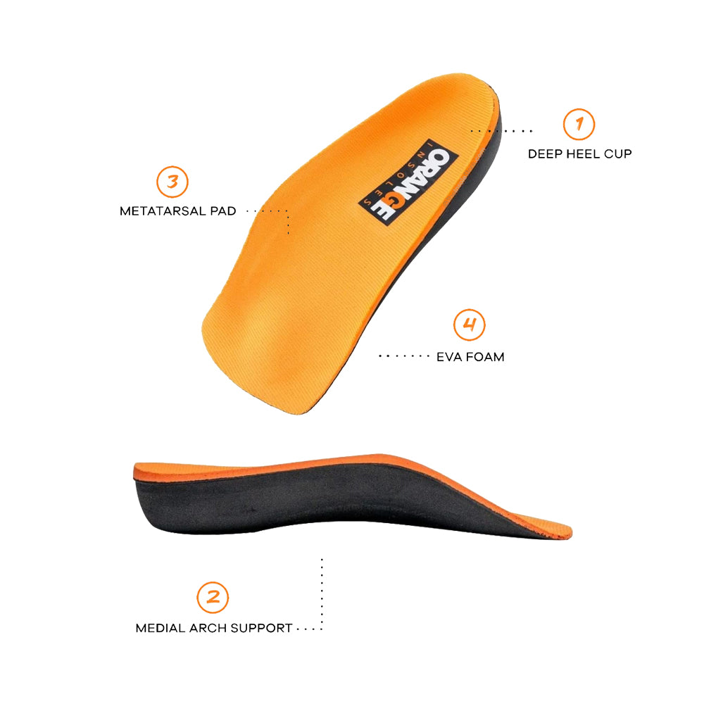 Orange Insoles - 3/4-Length