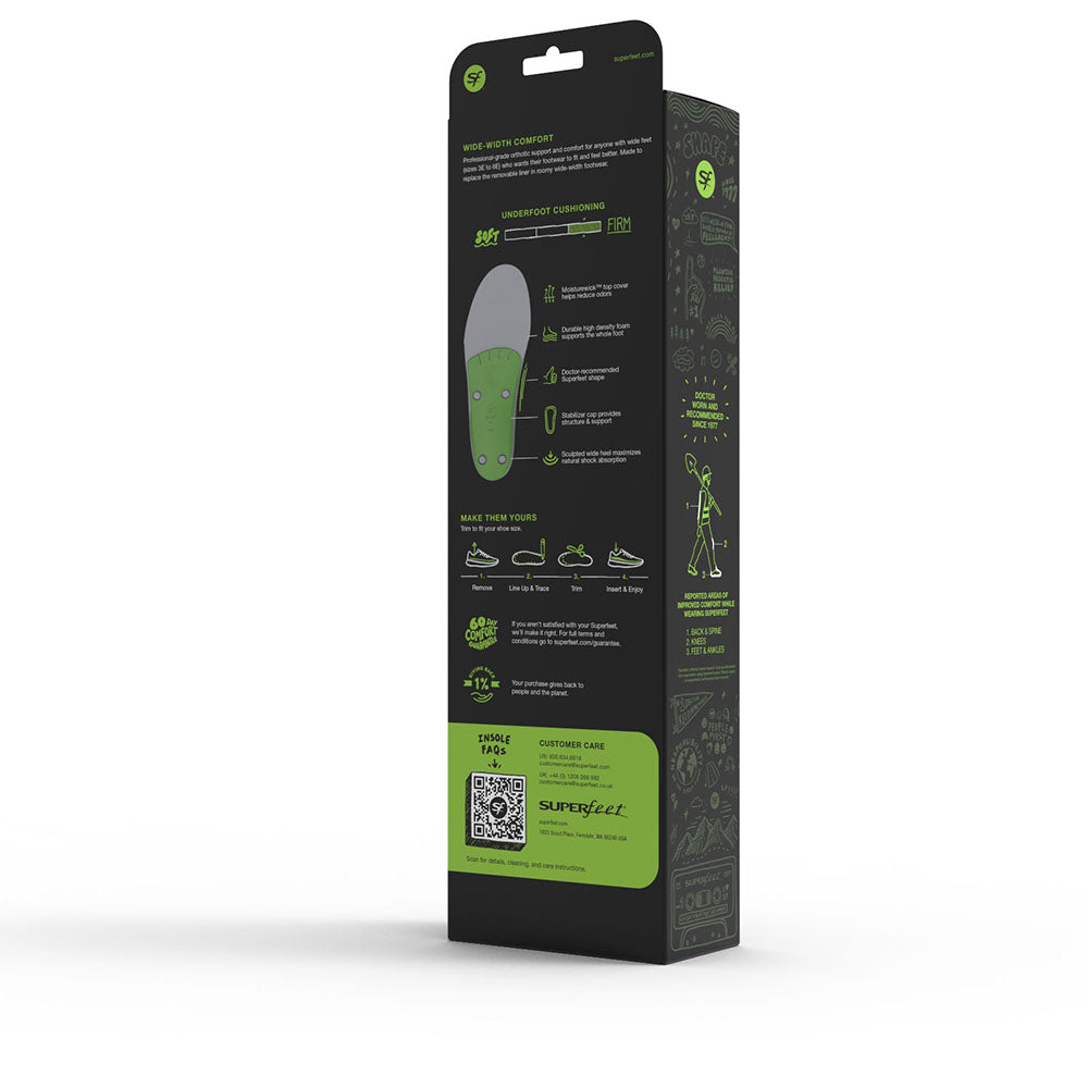 Superfeet wideGreen All Purpose Wide Fit Support Insoles