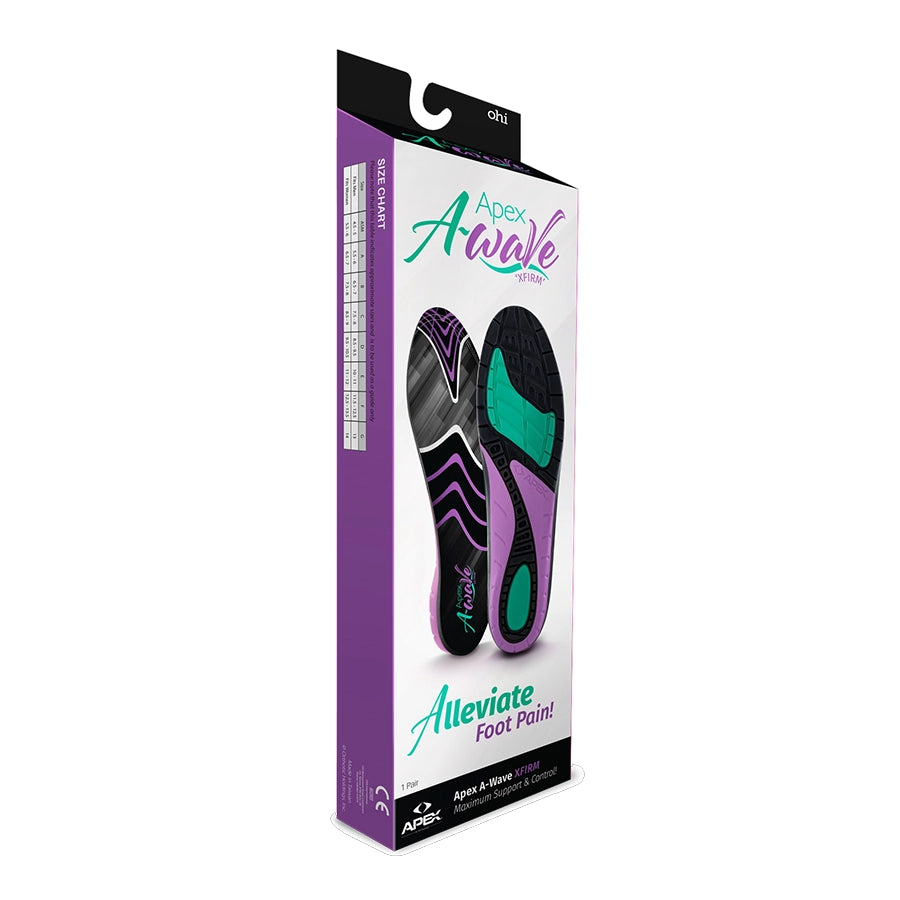 Apex A-Wave X-Firm Orthotic Support Insoles Packaging