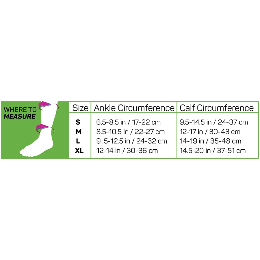 OS1st TA6 Thin Air Performance Calf Sleeves where to measure chart