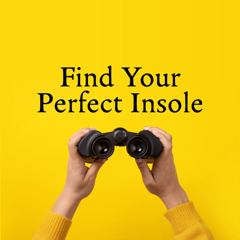 Hands holding binoculars: Find your perfect insole