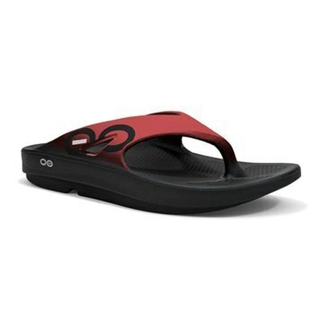 OOFOS OOriginal Sport Thong Sandals Black Marsala Angle