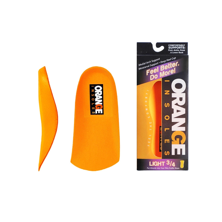 Orange Light Insoles - 3/4-Length with packaging