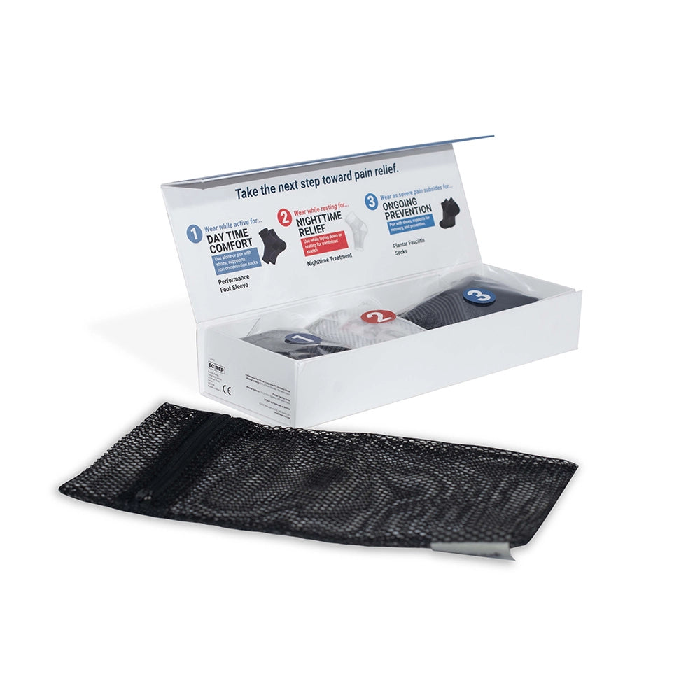 OS1st Plantar Fasciitis Kit packaging with wash bag