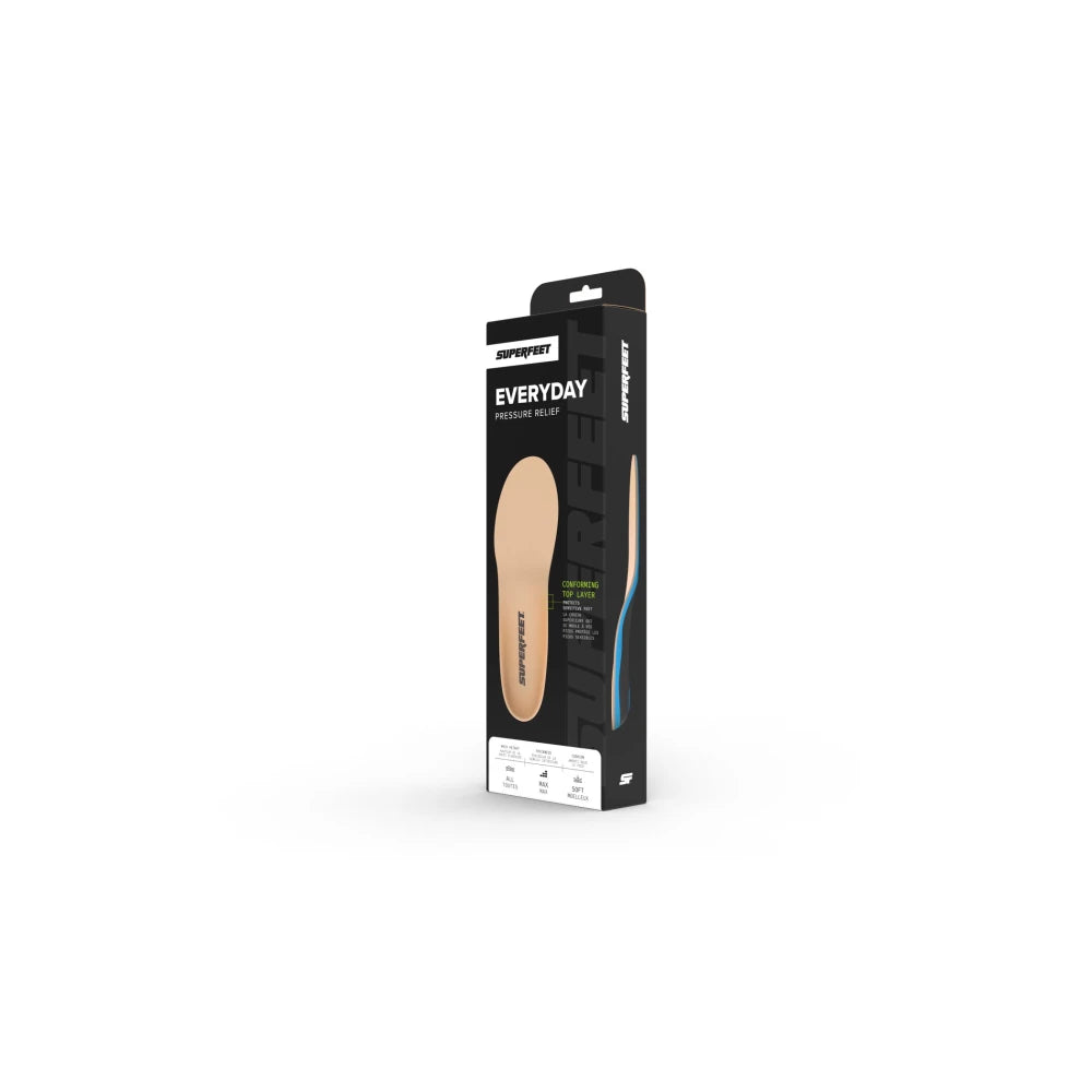 Superfeet Everyday Pressure Relief Insoles — Packaging Front Right
