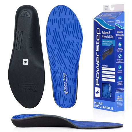 PowerStep Pinnacle Heat Moldable Insoles packaging and insoles