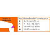 OS1st PS3 Patellar Tendon Compression Sleeve sizing chart