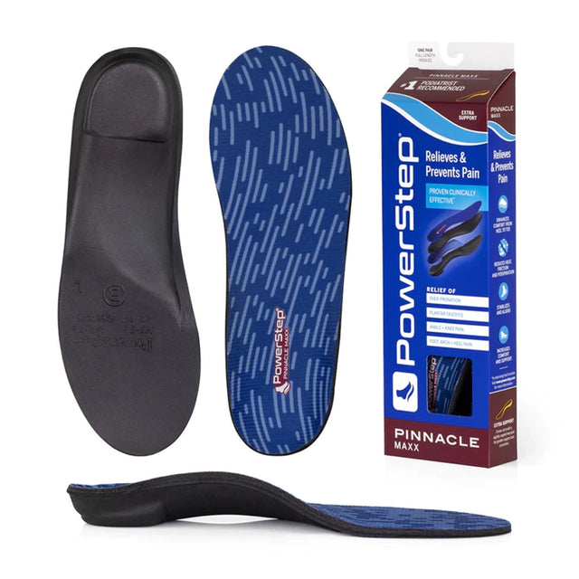 PowerStep Pinnacle Maxx Support Insoles and packaging