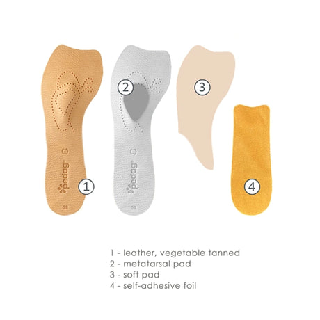 Pedag Lady 3/4 Leather Insoles - Tan Features