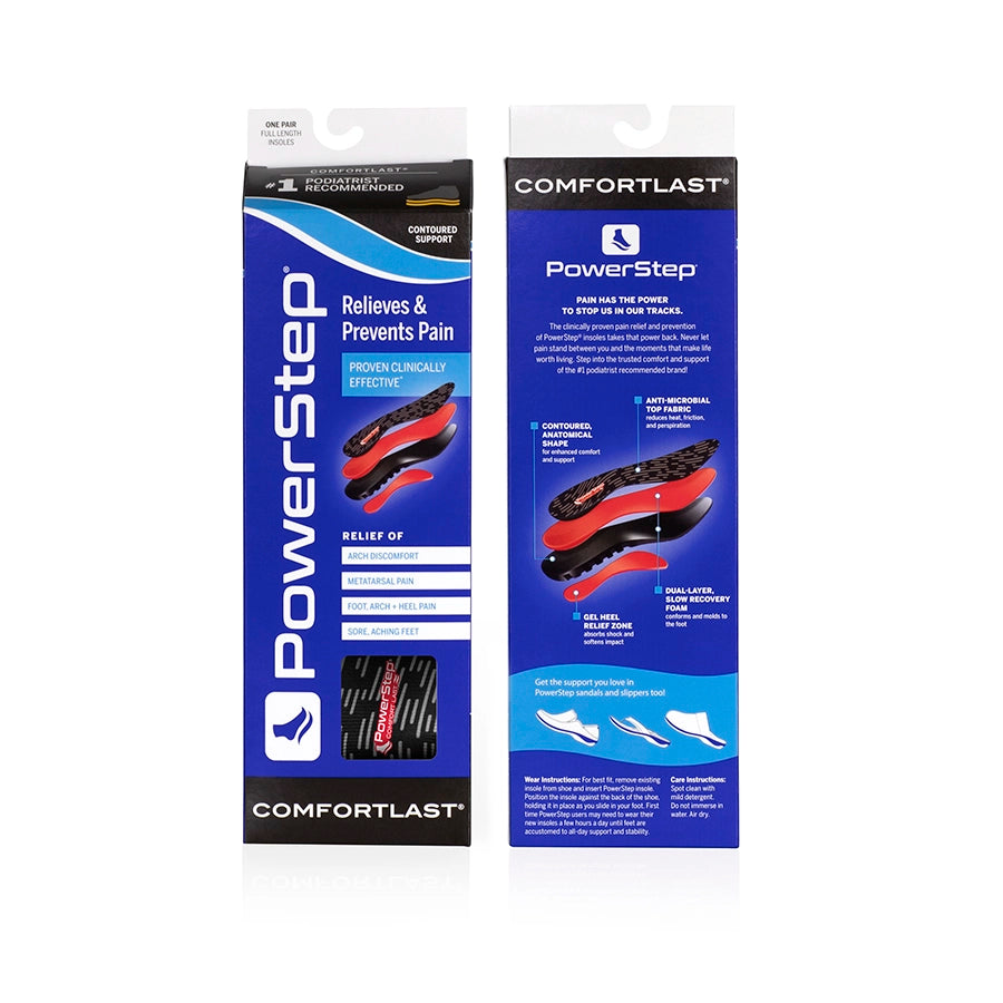 PowerStep ComfortLast Insole Packaging Front and Back