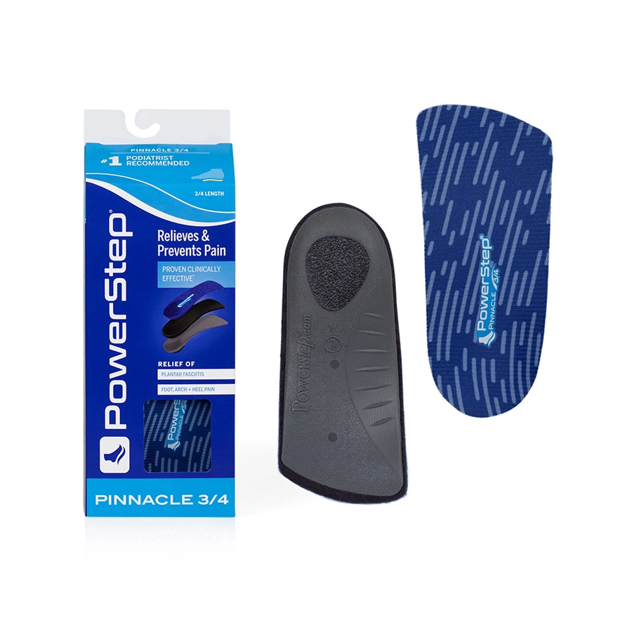 PowerStep Pinnacle 3/4-Length Insoles with Packaging