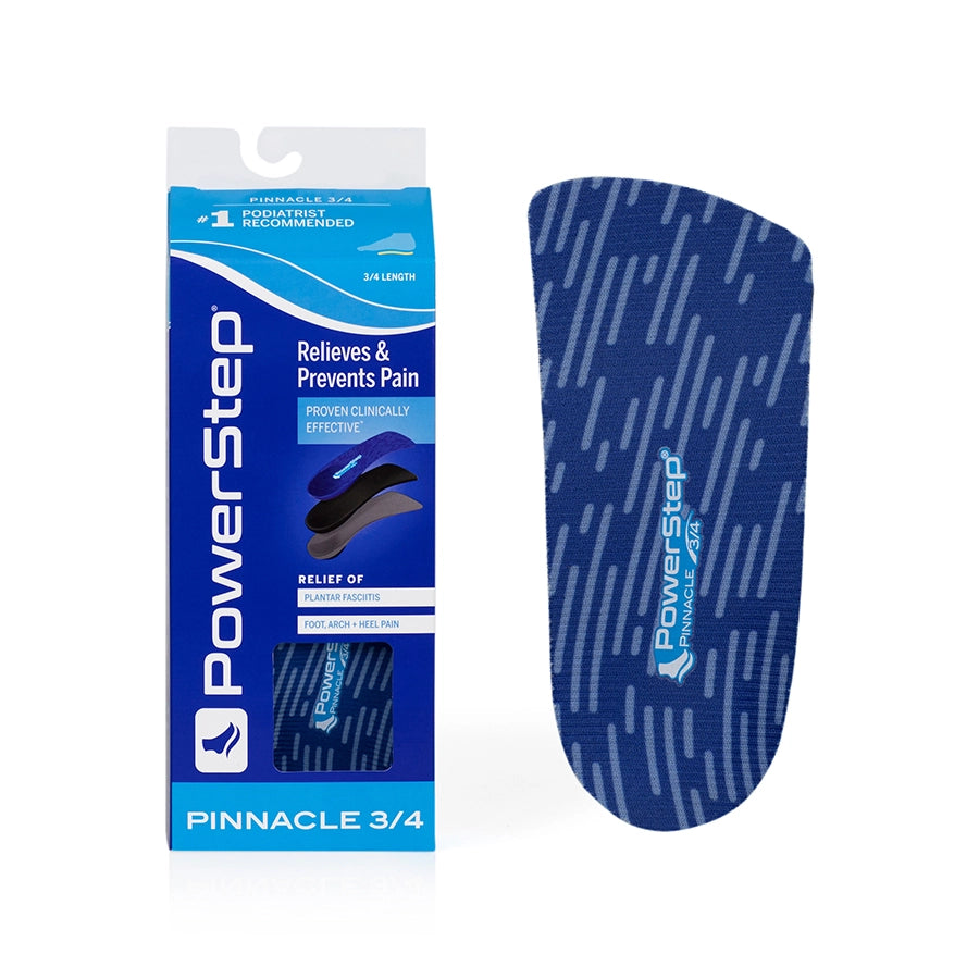 PowerStep Pinnacle 3/4-Length Insole with packaging