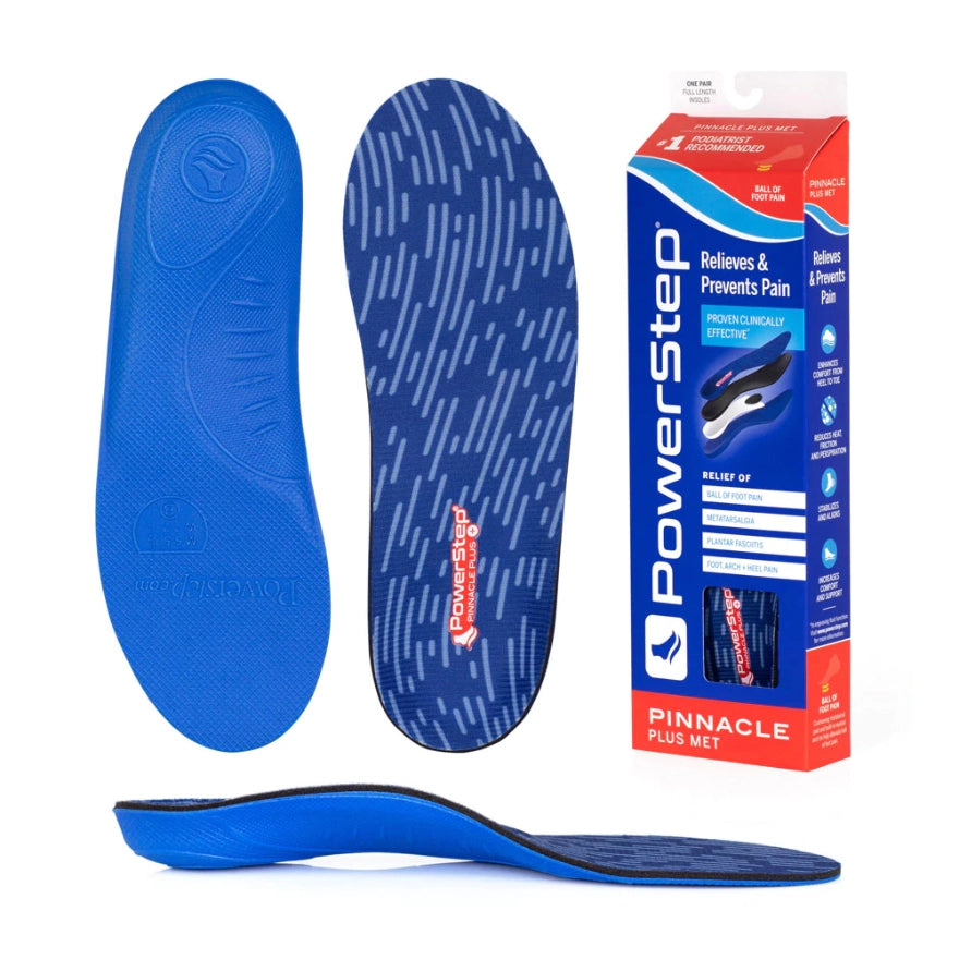 PowerStep Pinnacle Plus Met Insoles with packaging