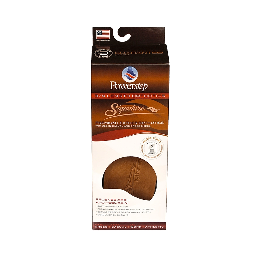 PowerStep Signature Dress Orthotics 3/4-Length packaging