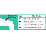 OS1st QS4 Performance Quad Sleeve sizing chart