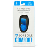 Sof Sole 3/4-Length Gel Arch W/ Memory Foam Insoles Packaging