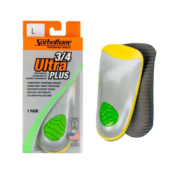 Sorbothane 3/4-Ultra PLUS Stability Insoles Packaging