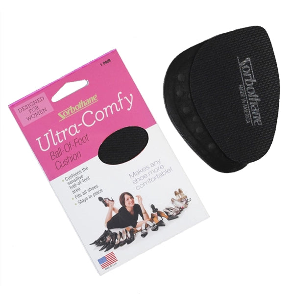 Sorbothane Ball of Foot Cushions Black Packaging