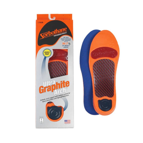 Sorbothane Ultra Graphite Medium Arch Support Insoles packaging