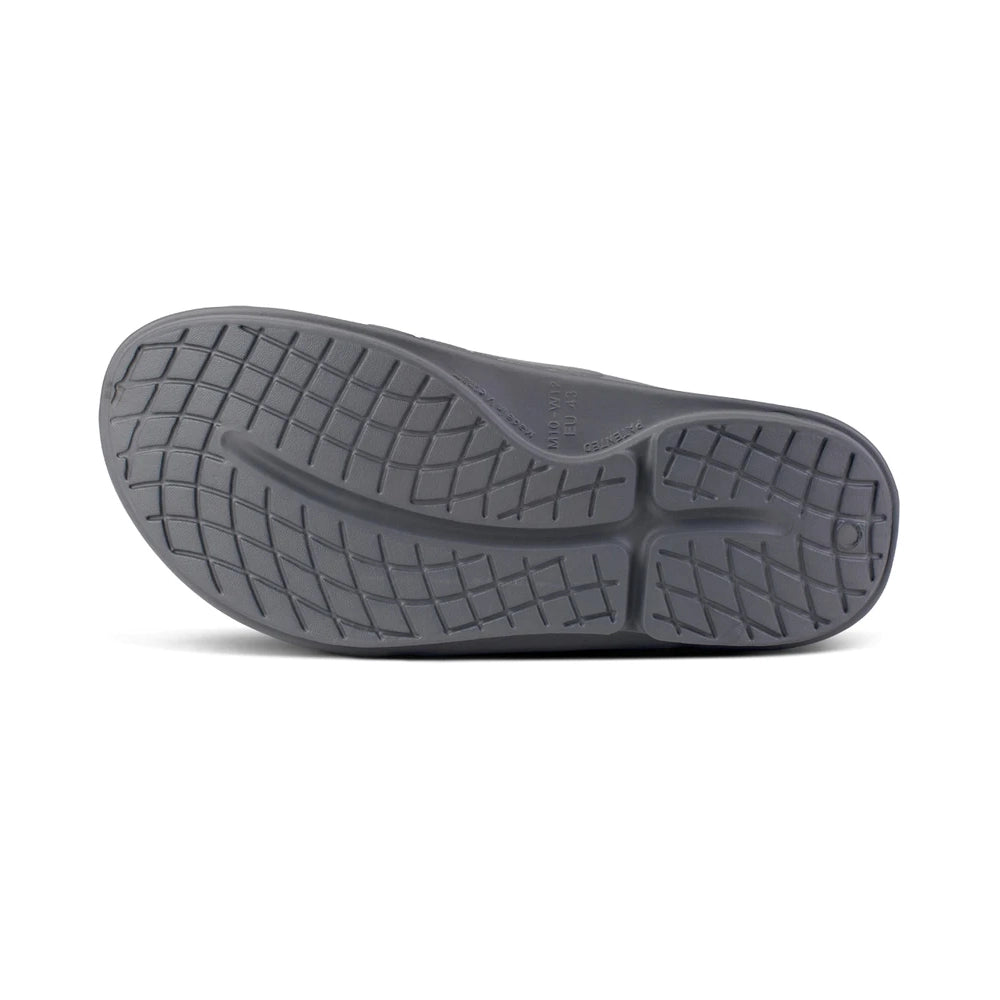 OOFOS OOahh Sport Flex Slide Gray Bottom