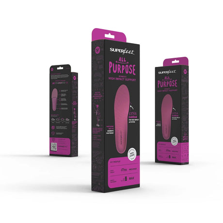 Superfeet Berry All-Purpose Women’s High Impact Support Insoles packaging