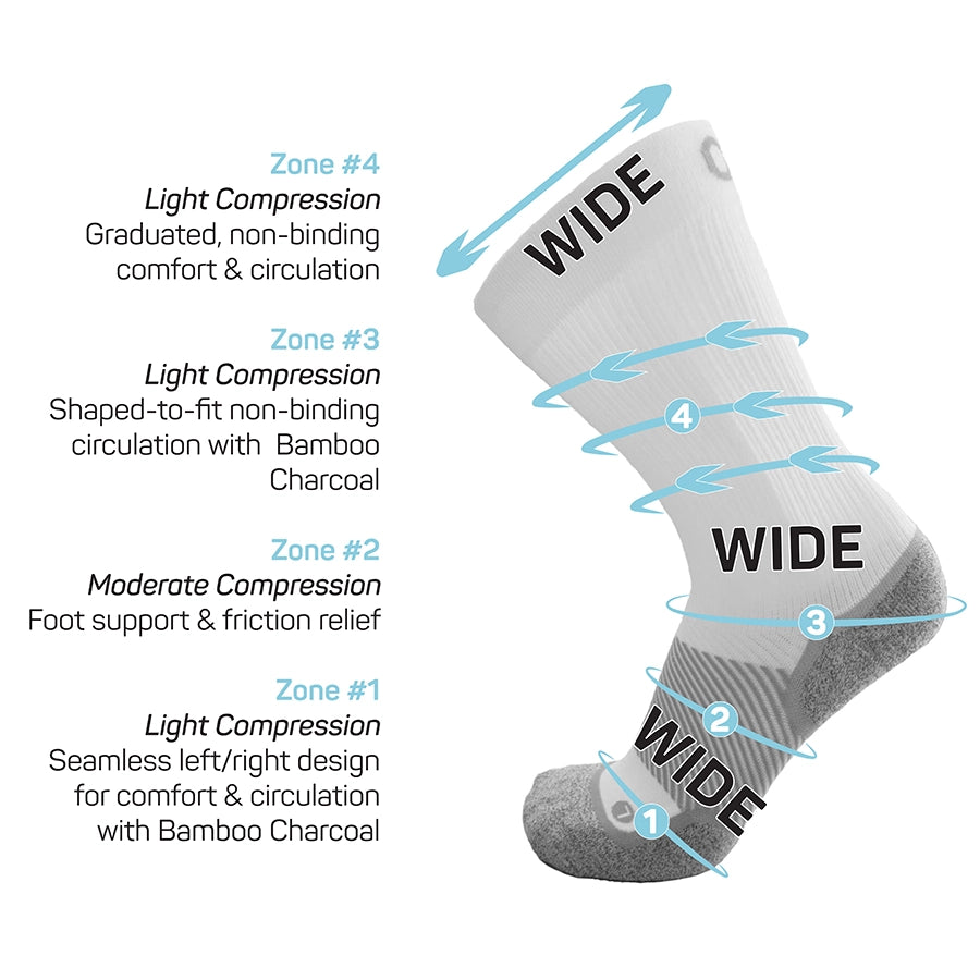 OS1st WP4+ Wellness Wide Socks - Crew compression