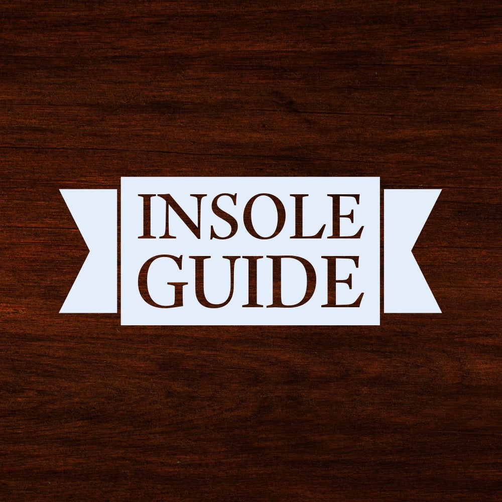 Insole Guide: Text on wood background