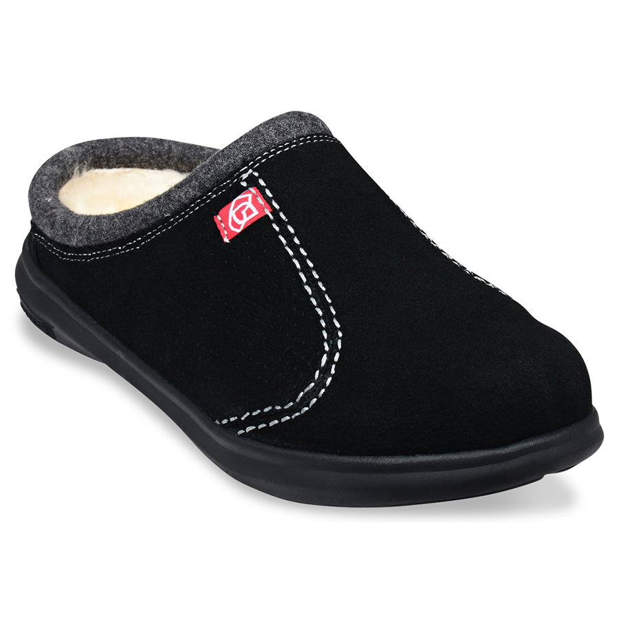 Spenco Supreme Slippers Mens Size 11 Shoes Black Faux Fur Lined Comfort  Slip On