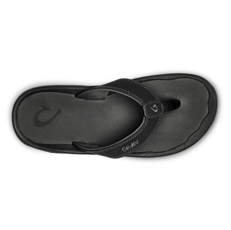 OluKai Ohana Sandals for Men - Black/Dark Shadow / Men's 7