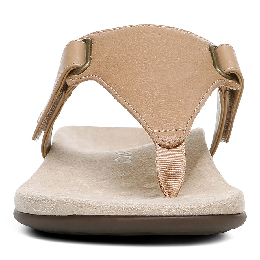 Vionic Bella II Gold Cork Toe-Post Sandal Flip Flop Women's Size 7 Wide
