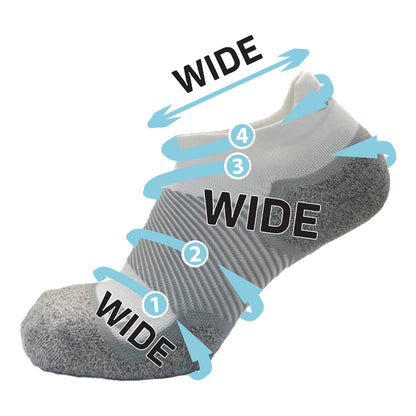 OS1st WP4+ Wide Wellness Socks - No Show