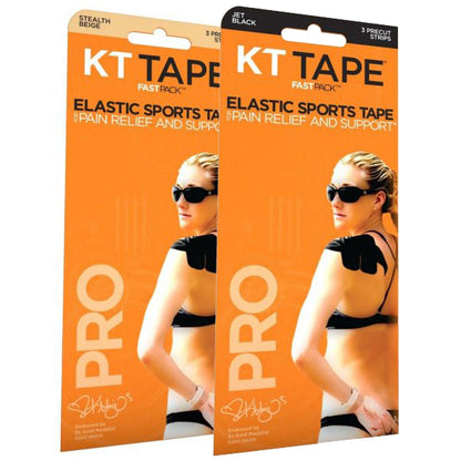 KT TAPE Pro Synthetic Kinesiology Tape - 3 Strip Fast Pack