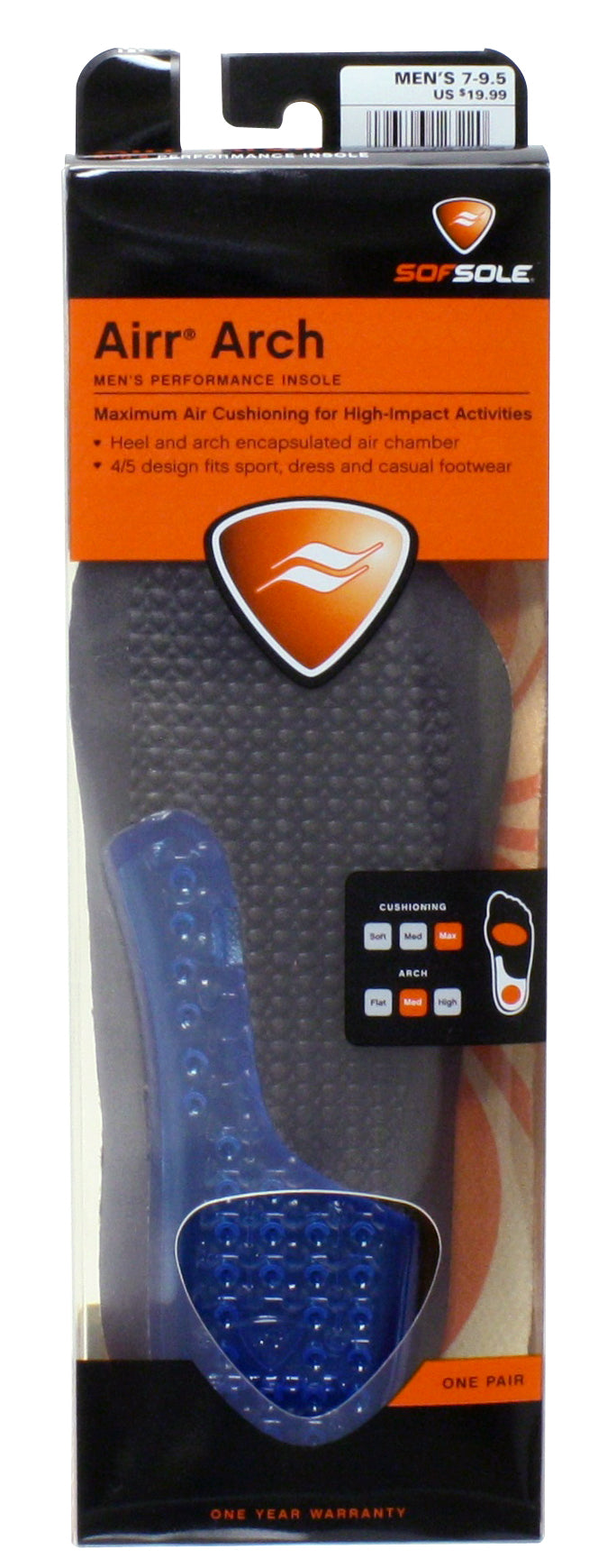 Sof Sole Airr Arch Performance Insoles - Men's 10-12.5