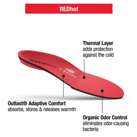 Superfeet REDhot Premium Insoles - C: Men's 5.5-7